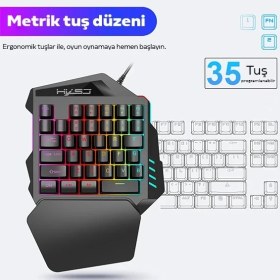 Resim Butik Hxsj V100+ A869 Gaming 7200 Dpı 7 Rgb Işıklı Oyuncu Klavye+Oyuncu MOUSE-(5775) 