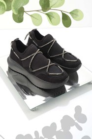 Resim Bambi Siyah Süet Kadın Sneaker K01970030502 