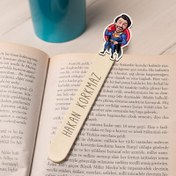 Resim Süper Adam Karikatürlü Çubuk Kitap Ayracı 