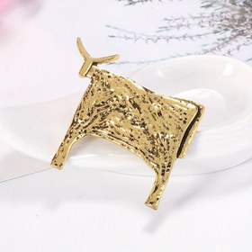 Resim 1 Adet OESDPHS Lüks İnek Broşu - Zarif Altın Tonlu Büyük Gösterişli Parça, Düzensiz İnek Tasarımına Sahip Parlak Kahverengi ve Altlık Hayvan Takısı (Kadın & Erkek), Nikay Partisi, Her gün Aksesuar - Doğum Günleri Yıl dönümleri İçin Benzersiz Hediye Ev Taşlama Davetiyesi ile Dayanıklı Çok yönlü Ceket, Şapka, Çanta için Barok Tarz İnek Broşu, İnce Boyunlar ve kulaklı 