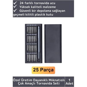 Resim Wintoup Premium Dayanıklı Mıknatıslı Saat Gözlük Elektronik Taşınabilir Mini Kutulu 25 Parça Tornavida Seti 