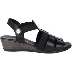 Resim Mammamia D24ys-1505 Kadın Deri Sandalet D24YS-1505-R7307 Siyah 