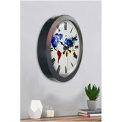 Resim Bahat Salon Ofis Duvar Saati Gri Metal Çerçeve 36 Cm 