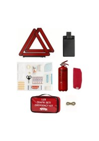Resim Araç Trafik Seti Ilk Yardım Seti Tuvtürk Muayene Uyumlu 1 Kg Yangın Tüpü Çantalı Trafik Set 