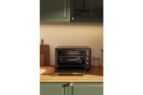 Resim Fressi FR-MF01 Vintage Retro 34 Litre Turbo, Lambalı, Termostatlı, Saatli Midi Fırın 1500W 