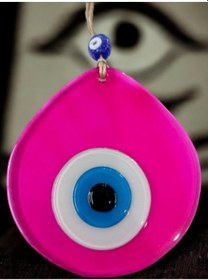 Resim Mavi Nazar Boncuklu Pembe Renk Nazar Boncuklu Damla Desen El Yapımı Duvar Süsü 02-10mm 5yards 