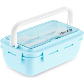 Resim Mavi Çatal Kaşıklı Saklama Kutusu, Pratik ve Şık Yemek Taşıma Çözümü 