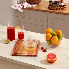 Resim Home Şeffaf Kristal Limon Sıkacağı, Narenciye ve Portakal Sıkma Aparatı, Dayanıklı ve Şık Tasarım, Mutfakta Kolay Kullanım Için Ideal 