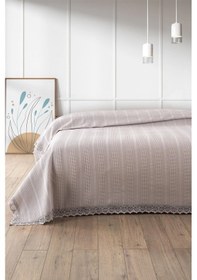 Resim Kopanaki Dantelli Çift Kişilik Pike-210x230 Cm Tas Taş 