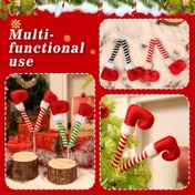 Resim 1 adet, Noel Baba Elf Bacak Süsü, Renkli Pamuk Elf Asılı Dekor, Şenlikli Tatil Ağacı ve Oda Dekorasyonu, Güç Gerektirmez, Ev ve Mutfak Kullanımı İçin 