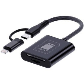 Resim Rogfer 4'ü 1 Arada Type-c Pin Çok Fonksiyonlu Kart Okuyucu Siyah 