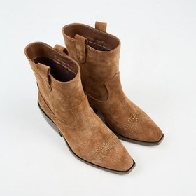 Resim Manijero (Gona) Kadın Hakiki Deri Önü Troklu Kovboy Özel Eskitme Taba Bot 