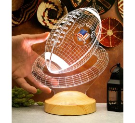 Resim Sevgi Lambası Amerikan Futbolu Topu Hediye LED Gece Lambası, Türkiye Korumalı Futbol Ligi Hediyesi, Amerikan Futbolu Hayranlarına Hediye 3 Boyutlu Gece Lambası 