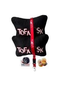 Resim Tofaş Uyumlu 5 Parça Siyah Oto Halı Paspas / Tofaş Uyumlu Araç Oto Seyahat Boyun Yastığı 