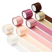Resim 8 adet 4 cm paketli saten kurdele el sanatları, el yapımı hediye paketleme, parti, düğün ve DIY dekorasyonlar için. 