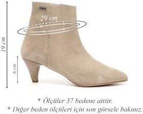 Resim GÖNDERİR Kadın Fermuarlı Sivri Burun Hakiki Deri Bot GKZB13453443 