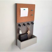 Resim Eblo Home 20 Cm Gri Mantar Pano Antre Askılık Anahtarlık 