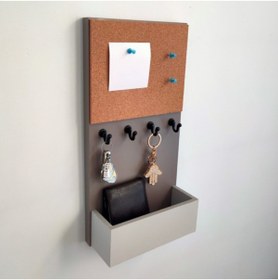 Resim Eblo Home 20 Cm Gri Mantar Pano Antre Askılık Anahtarlık 