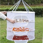Resim 3 Katmanlı Katlanabilir Kurutma Rafı Fermuarlı - Balık, Karides, Meyveler, Sebzeler ve Bitkiler için Toksik Olmayan Polyester Ağı - Güneş Kurutulmuş Gıda, Meyve Kurutma Rafı için Yer Tasarrufu Sağlayan Duvara Monte Tasarım 