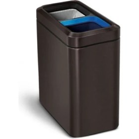 Resim Simplehuman CW2037 Çift Hazneli Çöp Kovası Bronz 10/10LT 