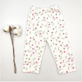 Resim bebekstar Bebek Star Krem Çiçek Desenli Kız Bebek Pijama Takımı %100 Cotton 