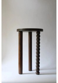 Resim Minimalist Ahşap Mantar Yan Sehpa Modern Tekli Fiskos / Çiçeklik Kahverengi 