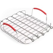 Resim Cecilee3 9 Inç Paslanmaz Çelik Airfryer Izgara Rafı Çok Yönlü Kare Kavurma Izgarası Şiş ile Pişirme Tepsisi Airfryers Tutucu (Yurt Dışından) 