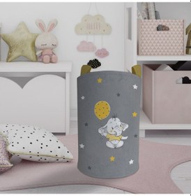 Resim Mekta Home Bebek Ve Çocuk Odası Sarı Filli Balon Desenli Oyuncak Sepeti Renkli Çok Renkli 