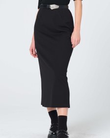 Resim Esnek Likralı Kalem Etek - Siyah / M 