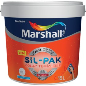 Resim Marshall Sil-pak Yarı Mat Iç Cephe Boyası Sedef Işıltısı 15 Lt. (20KG) 