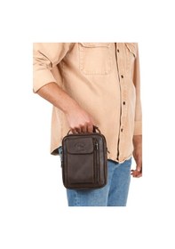 Resim Newish Polo Erkek Mekanizmalı Cüzdan Ve Deri Kapaklı Omuz El Çantası 17x22cm - New337 Kahverengi 