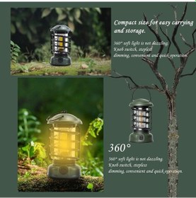 Resim Pazly Kablosuz Kamp Lambası Kademesiz Karartma Açık Hava Retro Çadır Işığı Ev Dekor Kırmızı Kırmızı 