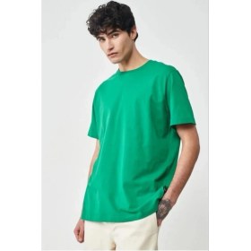 Resim Marsilyan 24/1 Düz A Kalite Oversize T-Shirt - Yeşil - 