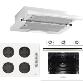 Resim Alveus Cloud 614 Beyaz 3'lü Ankastre Set (Gls 640 + Mfa 614 + F4 Ecr Aspiratör) 