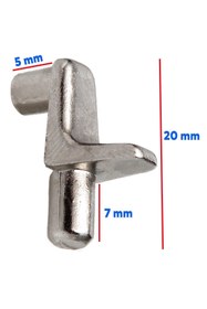 Resim Badem10 Raf Pimi L Tip Cam Ahşap Metal Raf Tutucu Çivisi Mobilya Dolap Pimi (50 ADET) 