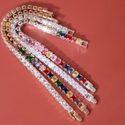 Resim Kadınlar için Lüks Renkli Zirkonya Bileklik - Parlak Taşlarla Zarif Bakır, Günlük Kullanım ve Partiler için Mükemmel, Mardi Gras Günü Aksesuarı, Günlük Kullanım Bilekliği | Zarif Bileklik | Zirkonya Taş Bileklik 