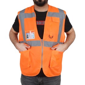 Resim SKM Yelek Cepli Reflektörlü Turuncu Xxl 