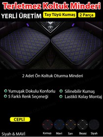 Resim Nuryak Oto Aksesuar Kia Cerato 2013-2018 7 Parça Full Minder Seti Terletmez Kumaş Siyah Mavi 