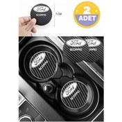 Resim Ford Scorpio Karbon Bardak Altlığı Ford Scorpio Yazılı Spor Ve Şık 2 Adet 7 Cm Tasarım 2 Adet 