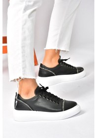 Resim Fox Shoes Siyah Taş Detaylı Günlük Spor Ayakkabı Sneakers P274049309 Siyah 