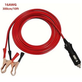 Resim Dashanshop 2.5m 12/24v 16awg Balık Başlı Uzun Araç Şarj Kablosu 15a Sigortalı 