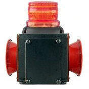 Resim Mesan Endüstriyel Işıklı Siren İkili 43 Ses Kontaklı Alüminyum Gövde Kırmızı 110-220vac Ms 1337.1.110-220vac 