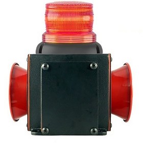 Resim Mesan Endüstriyel Işıklı Siren İkili 43 Ses Kontaklı Alüminyum Gövde Kırmızı 110-220vac Ms 1337.1.110-220vac 