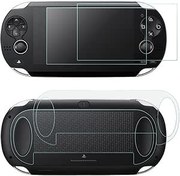 Resim AFUNTA Sony PlayStation Vita 1000 için ekran koruyucu folyo, arka yüzlü, 2'li paket sertleştirilmiş cam ön cam ve arka taraf için HD Clear PET film 