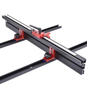 Resim Kırmızı Saplı Ağır Hizmet Tipi Alüminyum T-Track Durak - DIY Ahşap İşleri için Hassas Miter Track Çit Flip Stop Chute Locator, Sağlam İş Tezgahı Aracı, Ahşap İşleri için T Track Rayı 
