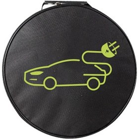 Resim Gajeena Elektrikli Araç Şarj Kablosu Çantası - Taşınabilir Siyah Oxford Kumaş Su Geçirmez Bagaj Organizatörü Dairesel Model Siyah 