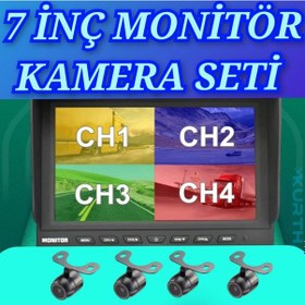 Resim 7 İnç Hybrid Monitör Ve 4 Adet Kelebek Kamera Hazır Set 
