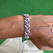 Resim RICH PINK DIAMOND MIAMI BRACELET 14mm 