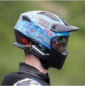 Resim Sway SW X2 TOKYO TROOPER Blue Red Moduler Kask 