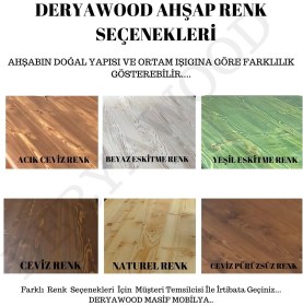 Resim Deryawood Leva Masif Ahşap Ofis Masası-Beyaz AYAK-85X200X76 cm 